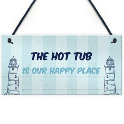 Red Ocean Nautical Theme Hot Tub Sign For Garden Summerhouse Shed Home Decor Gift from B&Q