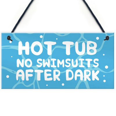 Red Ocean Funny Hot Tub Sign Hanging Garden Summerhouse Shed Sign Home Decor Gift from B&Q