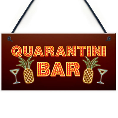 Red Ocean Funny Bar Signs Quarantine Corona Home Bar Decor Signs Novelty Gifts For Him from B&Q