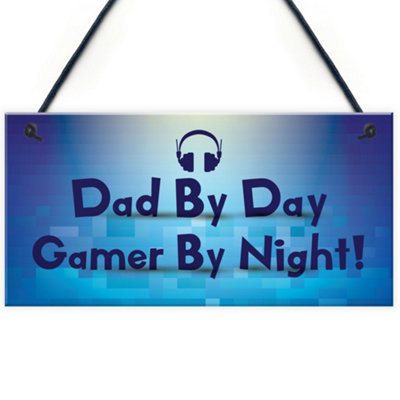 Red Ocean Novelty Gamer Gift For Dad Neon Effect Gaming Hanging Man Cave Sign from B&Q