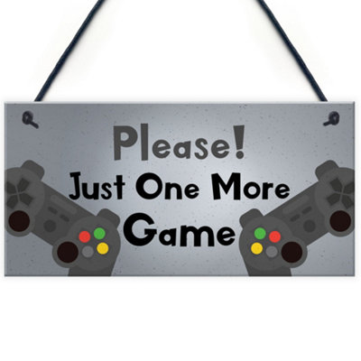 Red Ocean Novelty Gaming Sign Hanging Bedroom Sign Gamer Gift For Dad Son Brother from B&Q