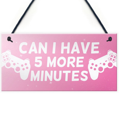 Red Ocean Funny Girls Bedroom Sign Girl Gamer Gift For Daughter Pink Gaming Sign from B&Q