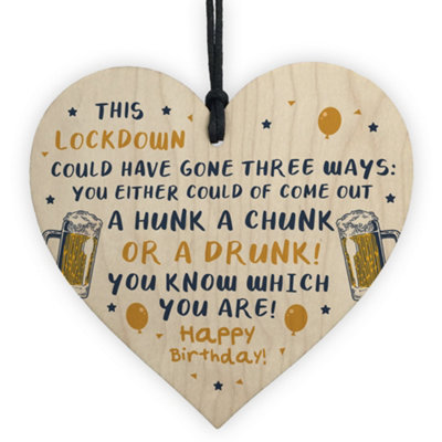 Red Ocean Funy Rude Lockdown Birthday Gift For Him Her Wood Heart Gift For Friend Keepsake from B&Q