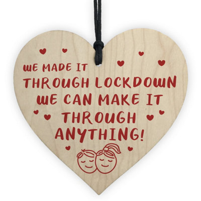 Red Ocean Novelty Gift For Boyfriend Husband Wooden Heart Anniversary Lockdown Gifts For Him Her from B&Q