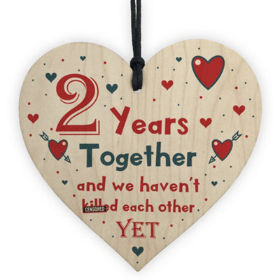 Red Ocean Funny Rude 2Nd Anniversary Gift For Husband Wife Gift For Him Her Wooden Heart from B&Q
