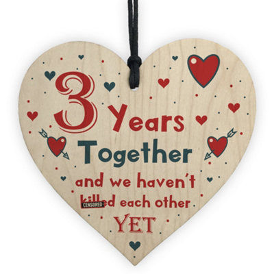 Red Ocean Funny Rude 3Rd Anniversary Gift For Husband Wife Gift For Him Her Wooden Heart from B&Q