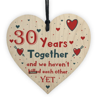 Red Ocean Funny Rude 30Th Anniversary Gift For Husband Wife Gift For Him Her Wooden Heart from B&Q