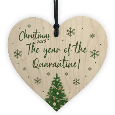 Red Ocean Quarantine Christmas Tree Decoration Memory Wood Christmas Bauble Family Gift from B&Q