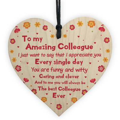Red Ocean Novelty Wooden Heart For Amazing Colleague Friendship Thank You Gift Leaving Job Or Work from B&Q