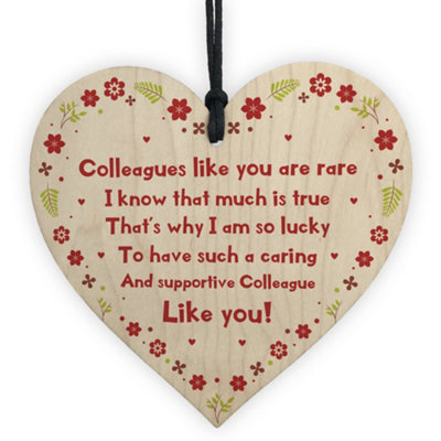 Red Ocean Handmade Gift For Colleague Novelty Wooden Heart Thank You Present For Friend Leaving Job Work Gift from B&Q