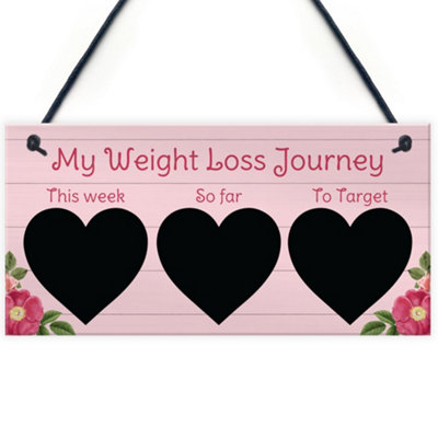B&Q -  Weight Loss Tracker Board Chalkboard Sign Weight Loss Reward Exercise Gift For Friend