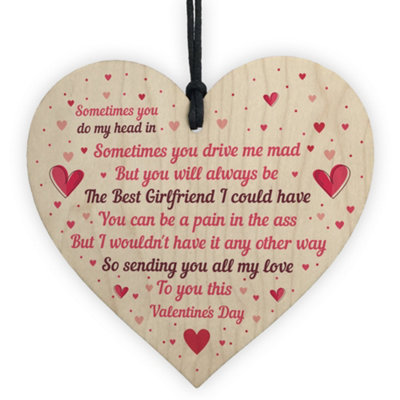 Red Ocean Handmade Valentine's Day Gift For Your Girlfriend Wood Heart Gift For Him Thank You Keepsake from B&Q