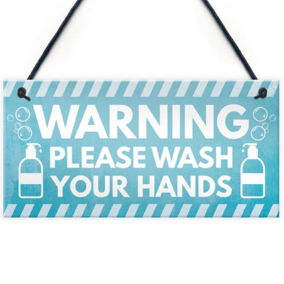 Red Ocean Please Wash Your Hands Health And Safety Signs Toilet Bathroom Warning Notice Public Safety Sign from B&Q