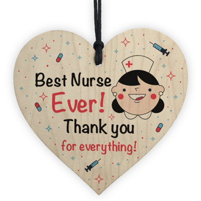 Red Ocean Thank You Gift For Nurse Wooden Heart Gift For Him Or Her Volunteer Gift Keepsake from B&Q