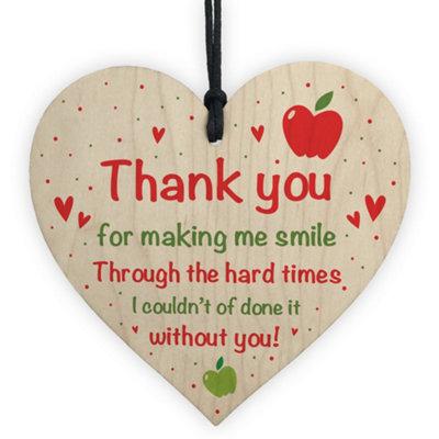 Red Ocean Teacher Or Teaching Assistant Gift Wooden Heart Thank You Gift For Him Her Keepsake from B&Q