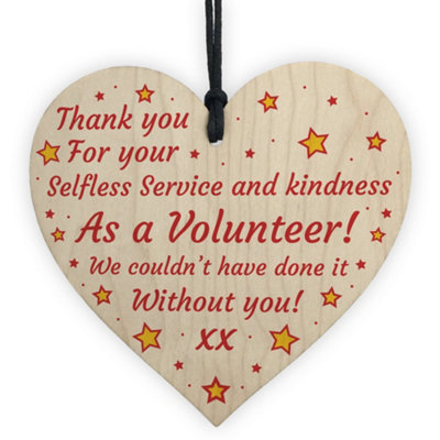 Red Ocean Thank You Gift For Volunteer Wooden Heart Friendship Gift From Him Her Keepsake from B&Q