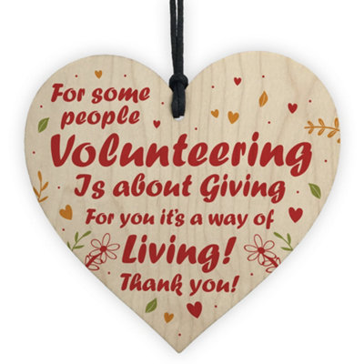 Red Ocean Novelty Thank You Gift For Volunteer Wooden Heart Colleague Gift For Him Her Keepsake from B&Q
