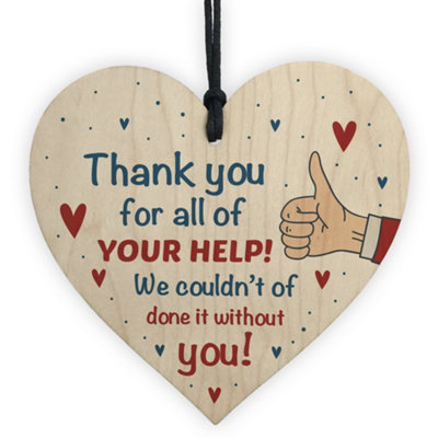 Red Ocean Thank You Gift For Teacher Nurse Carer Volunteer Wood Heart Gift For Colleague Keepsake from B&Q