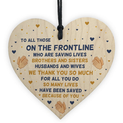 Red Ocean Thank You Gift For Nhs Nurses And Doctors Wooden Heart Special Poem Keepsake from B&Q