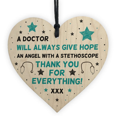 Red Ocean Special Thank You Gift For Nhs Doctor Wooden Heart Hospital Present Keepsake from B&Q