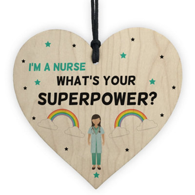 Red Ocean Nhs Nurse Thank You Gift Wooden Heart Hospital Present Special Keepsake Gift from B&Q
