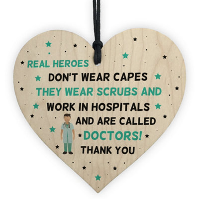 Red Ocean Special Thank You Gift For A Doctor Wooden Heart Nhs Hospital Present Keepsake from B&Q