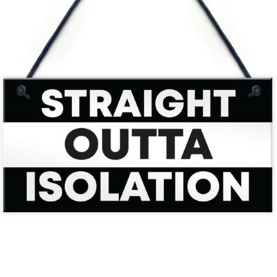 Red Ocean Staight Out Of Isolation Funny Quarantine Gifts Novelty Birthday Gifts For Him Man Cave Gifts from B&Q