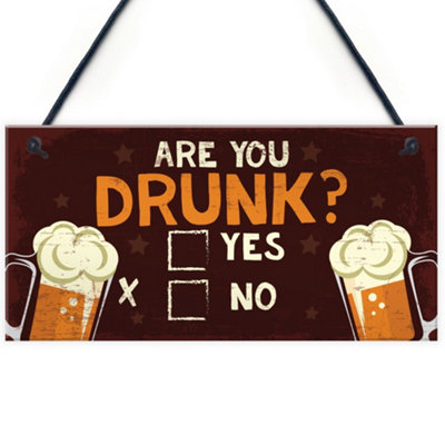 Red Ocean Bar Sign Funny Novelty Home Bar Man Cave Sign Funny Gin Gift from B&Q