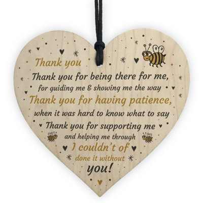 Red Ocean Special Thank You Gift Wood Heart Boyfriend Girlfriend Husband Friend Gift Keepsake from B&Q