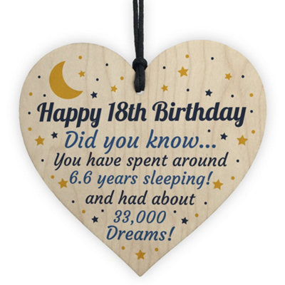 Red Ocean 18Th Birthday Card For Daughter Son Wooden Heart Novelty 18Th Gift Keepsake from B&Q