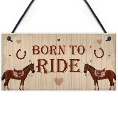 Red Ocean Horse Sign For Stable Hanging Plaque Horse Sign Funny Birthday Xmas Gift For Horse Lover from B&Q