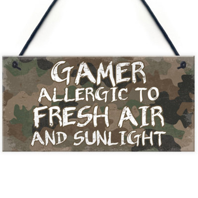 Red Ocean Gaming Room Sign Gamer Gift Funny Son Dad Gift Man Cave Bedroom Door Sign from B&Q