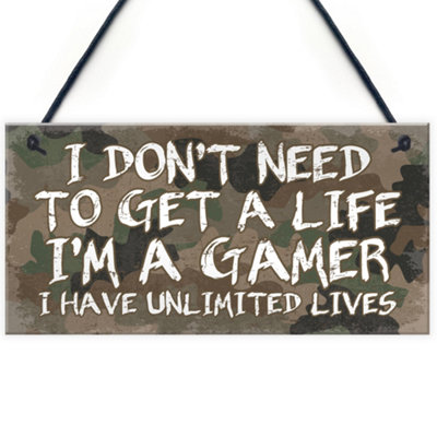 Red Ocean Bedroom Signs For Door Gaming Sign Gamer Gift For Son Dad Man Cave Bedroom Sign from B&Q