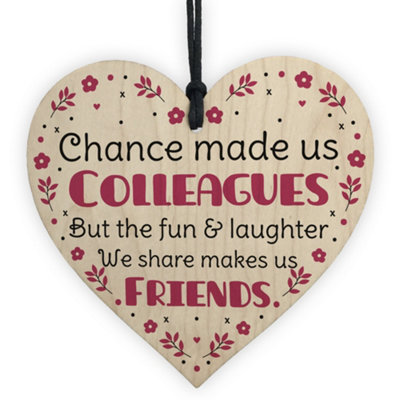 Red Ocean Handmade Wooden Hanging Heart Plaque Gift For Colleague Keepsake For Friend / Leaving Gift For Colleague from B&Q