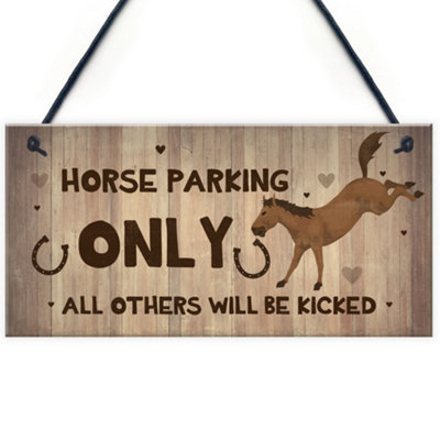 Red Ocean Horse Sign Funny Sign For Stables Signs About Horses Beware Horses Sign Gift from B&Q