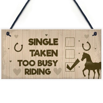 Red Ocean Horse Lover Gift Horse Signs Funny Gift For Friend Horse Signs For Bedroom Stable Plaque from B&Q