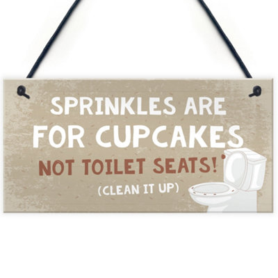 B&Q -  Beige Signs And Plaques For Bathroom / Toilet / Loo Novelty Home Decor Funny Bathroom Gifts