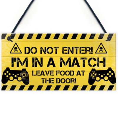 Red Ocean Gamer Warning Plaque For Boys Bedroom Or Man Cave Gaming Accessories Novelty Gamer Gift Sign For Son Brother from B&Q