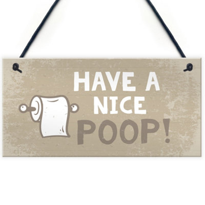 Red Ocean Beige Bathroom / Toilet / Loo Decor Novelty Signs And Plaque For Bathroom Home Decor Funny Bathroom Gifts from B&Q