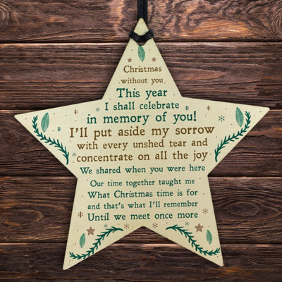 Red Ocean Memorial Sign For Mum Dad Nan Grandad Memory Plaque Christmas Tree Bauble Decoration from B&Q