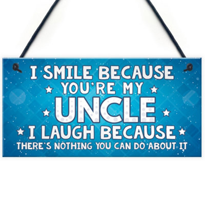B&Q -  Funny Uncle Gift Hanging Plaque Novelty Uncle Birthday Christmas Gift From Niece Nephew
