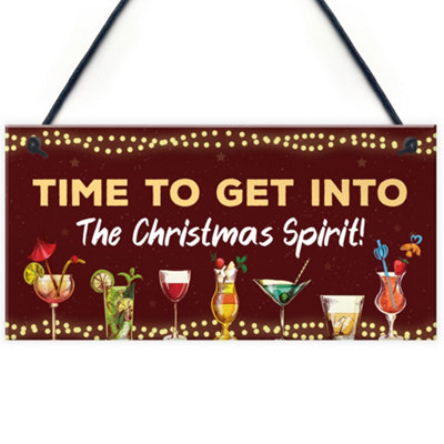 B&Q -  Christmas Sign For Home Bar Man Cave Bar Sign Gin Cocktail Gifts