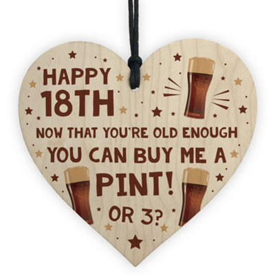 Red Ocean Funny 18Th Birthday Gift For Son Daughter Wooden Heart 18Th Gift from B&Q