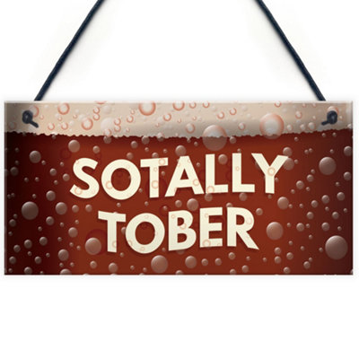 Red Ocean Bar And Pub Signs Novelty 'sotally Tober' Hanging Man Cave Sign Gifts For Him from B&Q