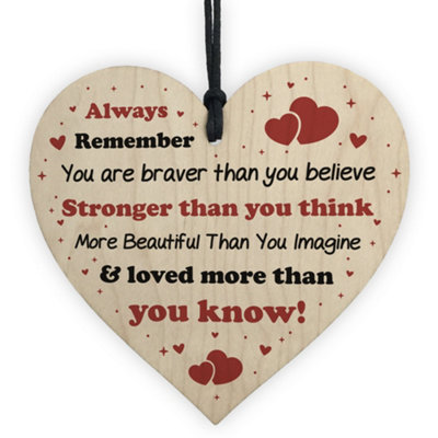 Red Ocean Special Gift For Friend Wooden Heart Positive Quote Friendship Sign Best Friend Gift For Her Keepsake from B&Q