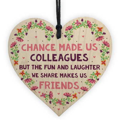 B&Q -  Chance Made Us Colleagues Wooden Heart Leaving Gift Co Worker Gift New Job Gift