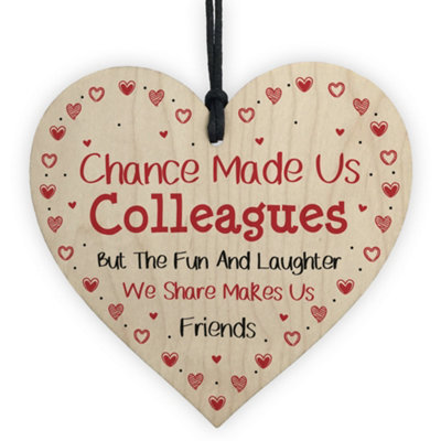 Red Ocean Colleague Present Office Gift Leaving Gift For Friend Wooden Heart Thank You Gift Friendship Sign from B&Q