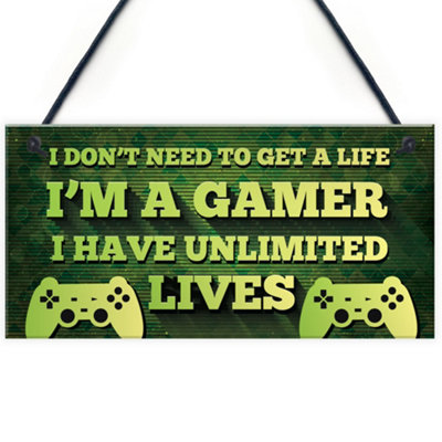 Red Ocean Gaming Sign Bedroom Accessories Hanging Sign For Boys Bedroom Gift For Gamer from B&Q