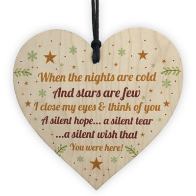 Red Ocean Handmade Memorial Gift Wooden Heart Remembrance Plaque Mum Dad Nan Memorial Keepsake from B&Q