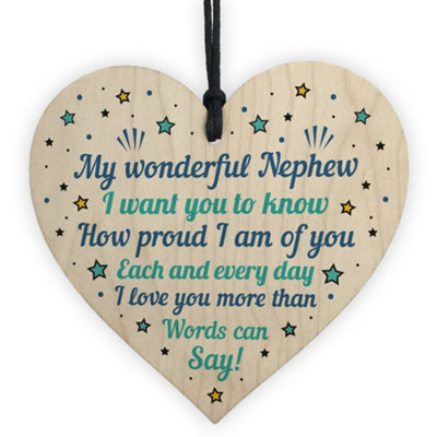 Red Ocean Gifts For Nephew Birthday Or Christmas Gifts Wooden Heart Gifts From Auntie Uncle from B&Q